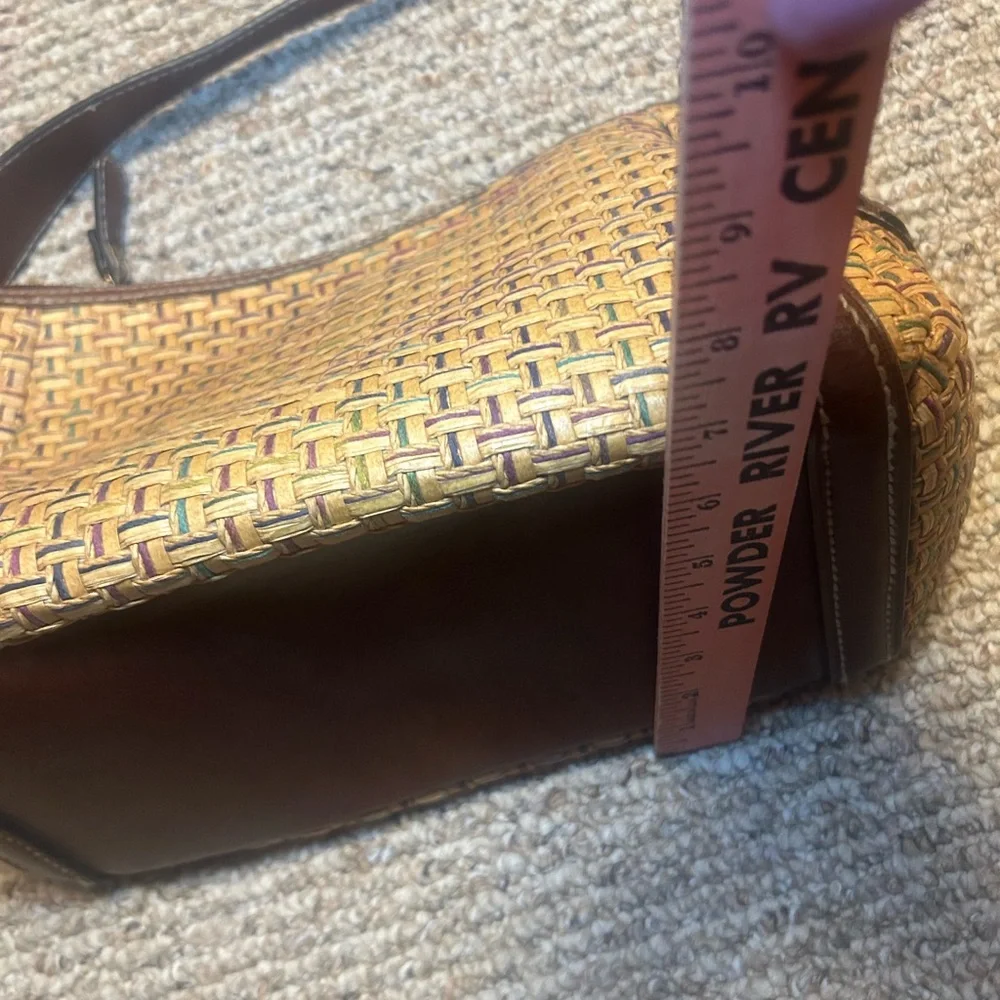 Fossil Neutral Tan and Brown Woven Handbag